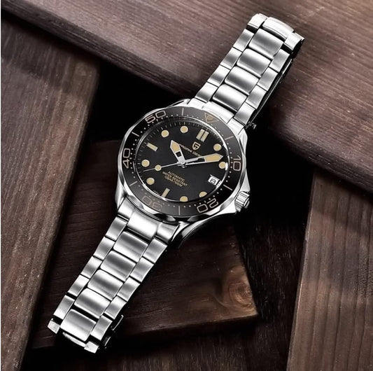 Pagani Design PD-1667 40mm Mens Automatic Waterproof Mechanical Watch with (Japanese NH-35 Movement) 007 Seamaster Hommage