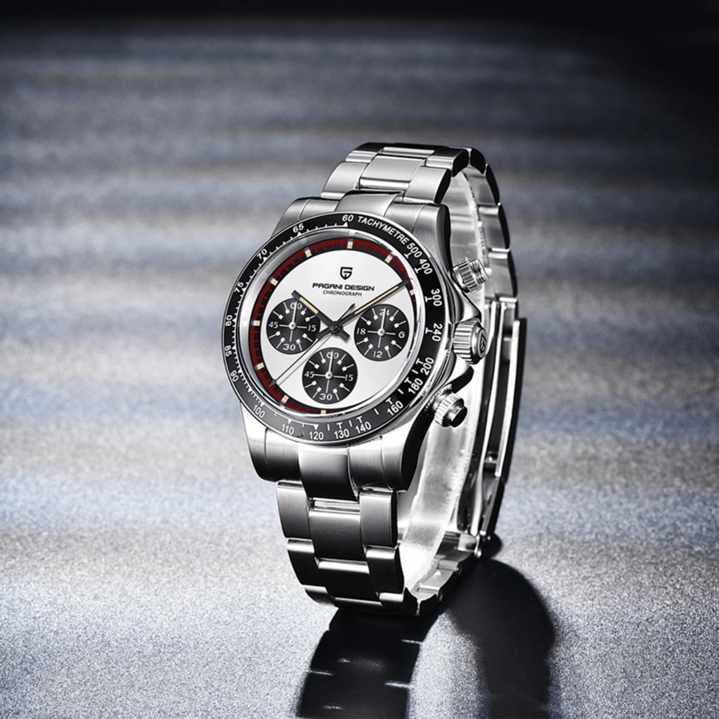 Pagani Design PD-1676 Paul Newman Chronograph Luxury Waterproof Movement (Japanese VK63) | Stainless Steel Men's 40MM Watch - White Dial