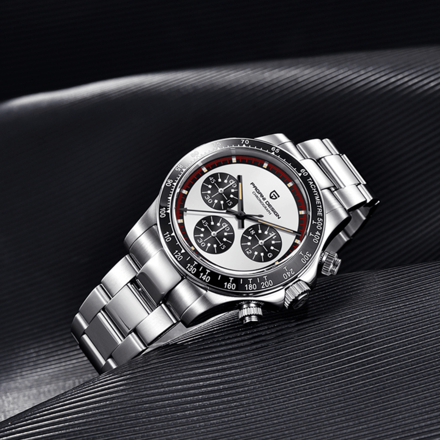 Pagani Design PD-1676 Paul Newman Chronograph Luxury Waterproof Movement (Japanese VK63) | Stainless Steel Men's 40MM Watch - White Dial