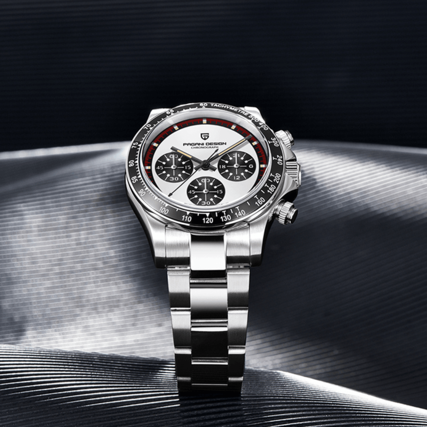 Pagani Design PD-1676 Paul Newman Chronograph Luxury Waterproof Movement (Japanese VK63) | Stainless Steel Men's 40MM Watch - White Dial