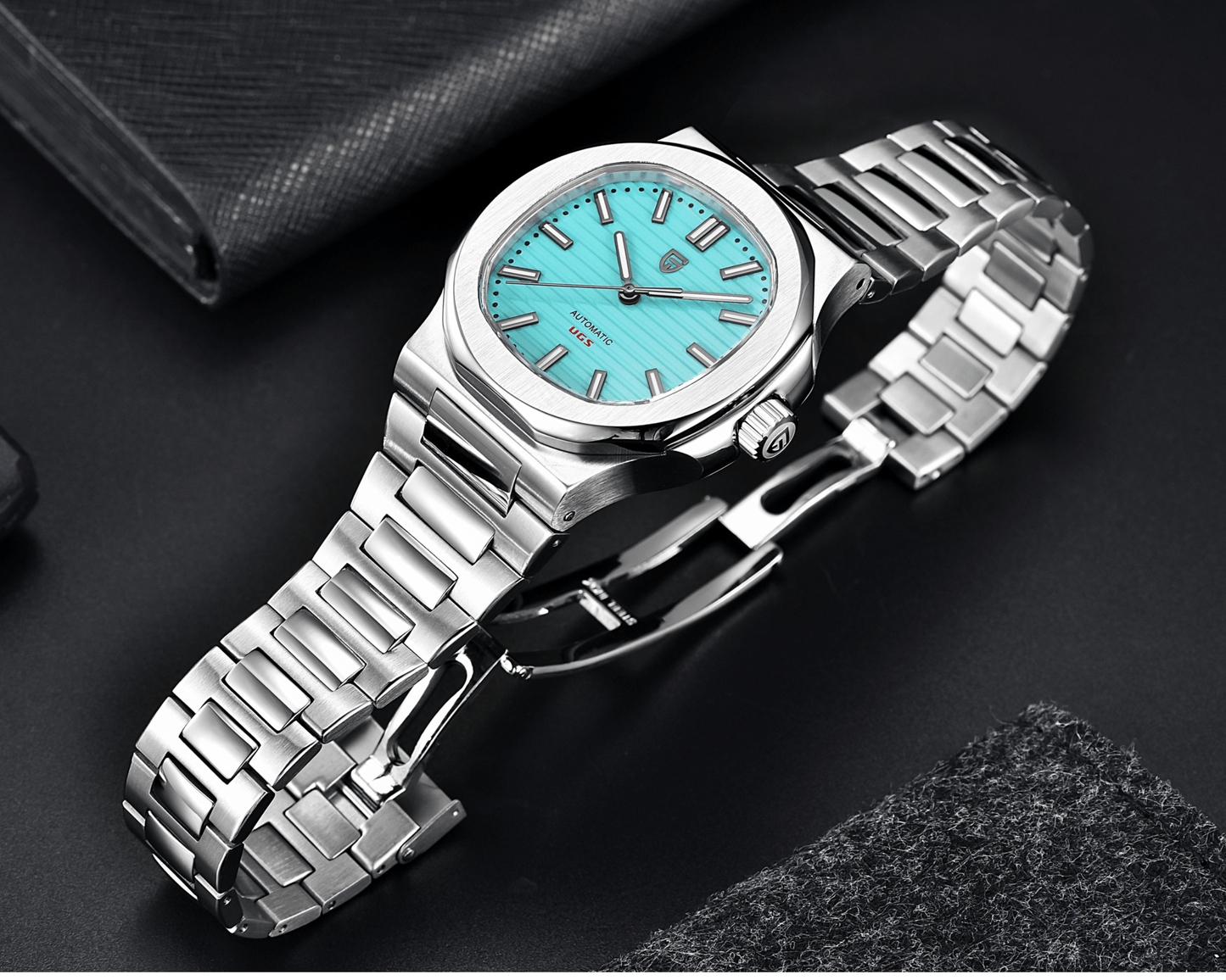 Pagani Design PD-1728 Nautilus Homage Automatic Movement (ST6) | Stainless Steel Dial Men's 40MM Watch | Tiffany Blue Dial